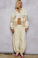 POL Balloon Sleeve Pearl Detail Floral A-Line Fit Jacket-Jacket-Krush Kandy, Women's Online Fashion Boutique Located in Phoenix, Arizona (Scottsdale Area)