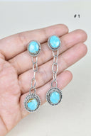 Gem Duet Chain Drop Earrings-Drop Earrings-Krush Kandy, Women's Online Fashion Boutique Located in Phoenix, Arizona (Scottsdale Area)
