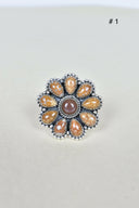 Chocolate Moonstone & Stone Cluster Sterling Silver Rings-Cluster Rings-Rae Collective, Women's Online Fashion Boutique Located in Phoenix, Arizona (Scottsdale Area)