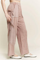 J.HER Mineral Wash Side Ribbon Bow pants-Pants-Rae Collective, Women's Online Fashion Boutique Located in Phoenix, Arizona (Scottsdale Area)