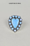 Heart Cluster Sterling Silver & Opal Rings-Cluster Rings-Rae Collective, Women's Online Fashion Boutique Located in Phoenix, Arizona (Scottsdale Area)