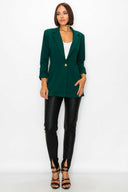 Class and Sass Ruched Sleeve Blazer-Blazers-Krush Kandy, Women's Online Fashion Boutique Located in Phoenix, Arizona (Scottsdale Area)