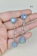 Gem Duet Chain Drop Earrings-Drop Earrings-Rae Collective, Women's Online Fashion Boutique Located in Phoenix, Arizona (Scottsdale Area)