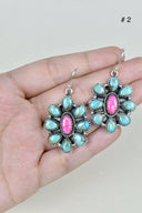 Turquoise Halo Delight Earrings-Drop Earrings-Rae Collective, Women's Online Fashion Boutique Located in Phoenix, Arizona (Scottsdale Area)