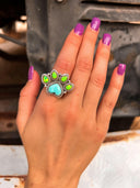 Neon Opal & Turquoise Dog Paw Rings-Krush Kandy, Women's Online Fashion Boutique Located in Phoenix, Arizona (Scottsdale Area)