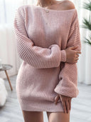 Balloon Sleeve Boat Neck Sweater Mini Dress-Rae Collective, Women's Online Fashion Boutique Located in Phoenix, Arizona (Scottsdale Area)