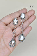Gem Duet Chain Drop Earrings-Drop Earrings-Rae Collective, Women's Online Fashion Boutique Located in Phoenix, Arizona (Scottsdale Area)