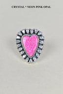 Heart Cluster Sterling Silver & Opal Rings-Cluster Rings-Rae Collective, Women's Online Fashion Boutique Located in Phoenix, Arizona (Scottsdale Area)