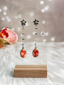 Desert Coral Dahlia Earrings