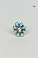 Turquoise Halo Delight Ring-Cluster Rings-Krush Kandy, Women's Online Fashion Boutique Located in Phoenix, Arizona (Scottsdale Area)