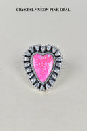 Heart Cluster Sterling Silver & Opal Rings-Cluster Rings-Krush Kandy, Women's Online Fashion Boutique Located in Phoenix, Arizona (Scottsdale Area)
