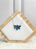 Indigo Blue Dahlia Chain Necklace Bag 12