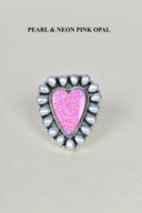 Heart Cluster Sterling Silver & Opal Rings-Cluster Rings-Rae Collective, Women's Online Fashion Boutique Located in Phoenix, Arizona (Scottsdale Area)