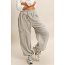 Ruffle Waist Burnout Jogger Pants