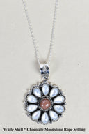 Daisy Days Sterling Silver & Stone Cluster Necklaces-Pendant Necklaces-Rae Collective, Women's Online Fashion Boutique Located in Phoenix, Arizona (Scottsdale Area)