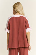 J.Her Washed Contrast Side Spring Top