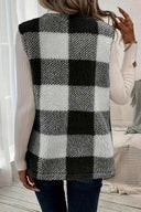 Sherpa Plaid Open Front Vest Coat-Rae Collective, Women's Online Fashion Boutique Located in Phoenix, Arizona (Scottsdale Area)