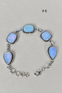 ONE OF A KIND STERLING SILVER 5 STONE BRACELET-Gemstone Bracelets-Rae Collective, Women's Online Fashion Boutique Located in Phoenix, Arizona (Scottsdale Area)