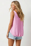 Contrast Twisted Strap High Low Bubble Top