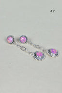 Gem Duet Chain Drop Earrings-Drop Earrings-Krush Kandy, Women's Online Fashion Boutique Located in Phoenix, Arizona (Scottsdale Area)