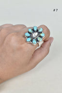 Turquoise Halo Delight Ring-Cluster Rings-Rae Collective, Women's Online Fashion Boutique Located in Phoenix, Arizona (Scottsdale Area)