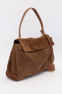 Genuine Suede Turn-Lock Satchel-handbags-Krush Kandy, Women's Online Fashion Boutique Located in Phoenix, Arizona (Scottsdale Area)