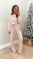Pink Santa Claus Striped Lounge Set-2 Piece Outfit Sets-Rae Collective, Women's Online Fashion Boutique Located in Phoenix, Arizona (Scottsdale Area)