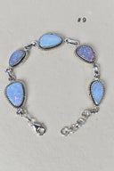 ONE OF A KIND STERLING SILVER 5 STONE BRACELET-Gemstone Bracelets-Rae Collective, Women's Online Fashion Boutique Located in Phoenix, Arizona (Scottsdale Area)