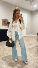 POL Oversized Vintage Lace Shacket-Shackets-Rae Collective, Women's Online Fashion Boutique Located in Phoenix, Arizona (Scottsdale Area)