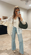 POL Oversized Vintage Lace Shacket-Shackets-Rae Collective, Women's Online Fashion Boutique Located in Phoenix, Arizona (Scottsdale Area)