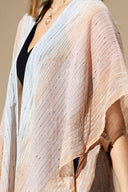 Striped Two-Tone Cover-up Kimono-Kimono-Rae Collective, Women's Online Fashion Boutique Located in Phoenix, Arizona (Scottsdale Area)