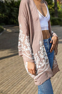 Embroidered Floral Vine Lightweight Kimono