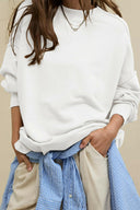 Side Slit Round Neck Long Sleeve Sweatshirt-Rae Collective, Women's Online Fashion Boutique Located in Phoenix, Arizona (Scottsdale Area)