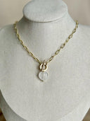 Quartz heart (gold) Necklace-Necklace-Krush Kandy, Women's Online Fashion Boutique Located in Phoenix, Arizona (Scottsdale Area)