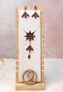 Dahlia's Rose Stone Cluster Necklace & Earring SETS-Necklaces-Krush Kandy, Women's Online Fashion Boutique Located in Phoenix, Arizona (Scottsdale Area)