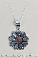 Daisy Days Sterling Silver & Stone Cluster Necklaces-Pendant Necklaces-Rae Collective, Women's Online Fashion Boutique Located in Phoenix, Arizona (Scottsdale Area)