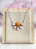 Days of Spring Collection Rosarita & Pink Conch Half Daisy Necklace