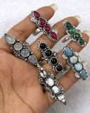 Boho Multistone Silver Rings