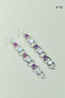 Sterling Silver Six Stone Cascading Earrings-Drop Earrings-Rae Collective, Women's Online Fashion Boutique Located in Phoenix, Arizona (Scottsdale Area)