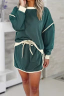 Chic Duo Contrast Pullover Skort Set | 4 Color Options-2 Piece Outfit Sets-Krush Kandy, Women's Online Fashion Boutique Located in Phoenix, Arizona (Scottsdale Area)