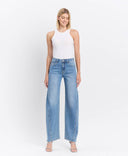 VERVET Super High Rise Full Length Wide Barrel Jeans