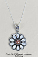 Daisy Days Sterling Silver & Stone Cluster Necklaces-Pendant Necklaces-Rae Collective, Women's Online Fashion Boutique Located in Phoenix, Arizona (Scottsdale Area)