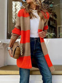 Contrast Open Front Long Sleeve Cardigan-Rae Collective, Women's Online Fashion Boutique Located in Phoenix, Arizona (Scottsdale Area)