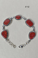 ONE OF A KIND STERLING SILVER 5 STONE BRACELET-Gemstone Bracelets-Rae Collective, Women's Online Fashion Boutique Located in Phoenix, Arizona (Scottsdale Area)