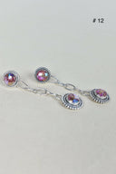 Gem Duet Chain Drop Earrings-Drop Earrings-Krush Kandy, Women's Online Fashion Boutique Located in Phoenix, Arizona (Scottsdale Area)