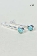 Silver Solitaire Bar Earrings-Drop Earrings-Rae Collective, Women's Online Fashion Boutique Located in Phoenix, Arizona (Scottsdale Area)