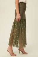 Lace Contrast Maxi Skirt-Skirts-Krush Kandy, Women's Online Fashion Boutique Located in Phoenix, Arizona (Scottsdale Area)
