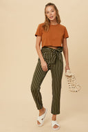 Stripe Paper Bag Long Pants-Pants-Krush Kandy, Women's Online Fashion Boutique Located in Phoenix, Arizona (Scottsdale Area)