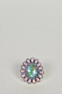 Sonoran Gold Turquoise & Peach Opal One of A Kind Ring-Cluster Rings-Krush Kandy, Women's Online Fashion Boutique Located in Phoenix, Arizona (Scottsdale Area)
