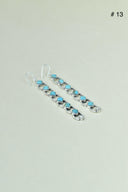 Sterling Silver Six Stone Cascading Earrings-Drop Earrings-Rae Collective, Women's Online Fashion Boutique Located in Phoenix, Arizona (Scottsdale Area)